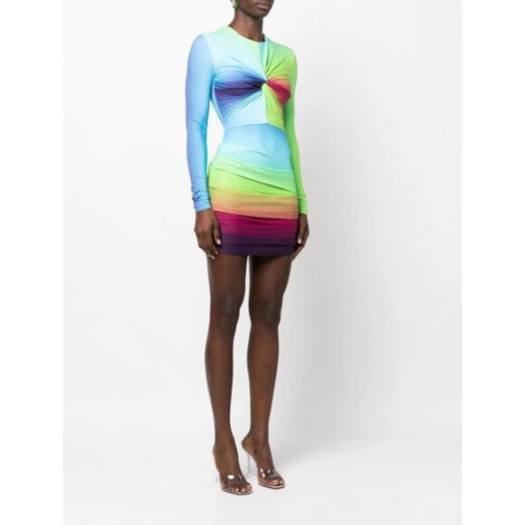 ALEX PERRY Halton Gradient Stretch Jersey Mini Bodycon Dress Size UK 12 / US 8 - Picture 5 of 13